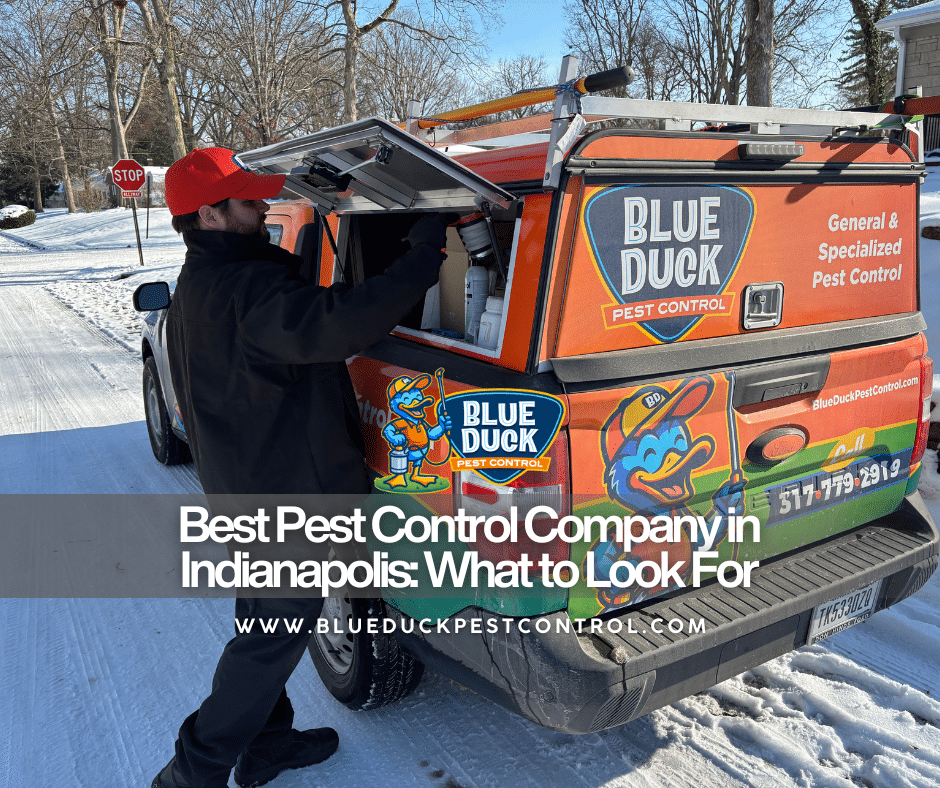 Blue Duck Pest Control vehicle ready to serve Fishers Carmel and Noblesville and surrounding communities as the best pest control company in Indianapolis.