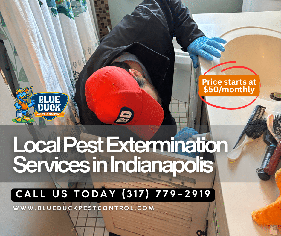 Blue Duck Pest Control technician providing reliable pest control service for Indianapolis families who need consistent protection from pests.