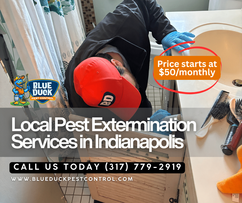 Skilled Blue Duck Pest Control technician delivering quality pest control service Noblesville residents recommend to neighbors.