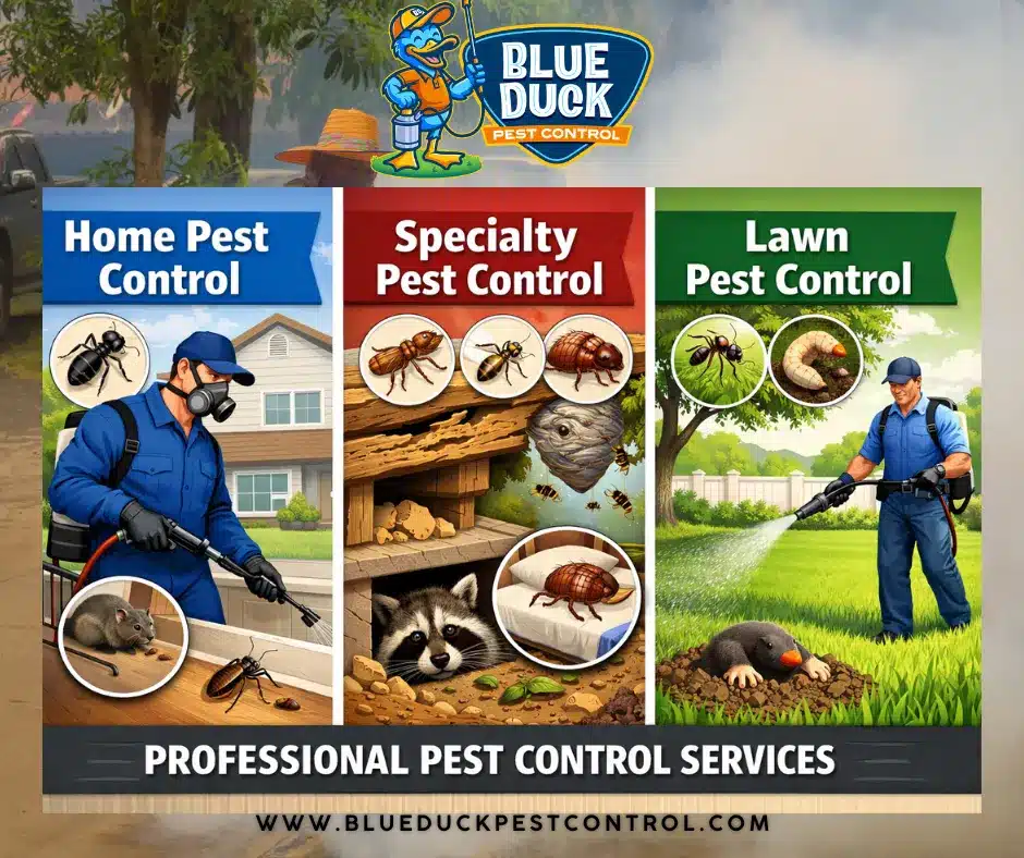 Blue Duck Pest Control service offerings with no pest control red flags for Indianapolis homeowners