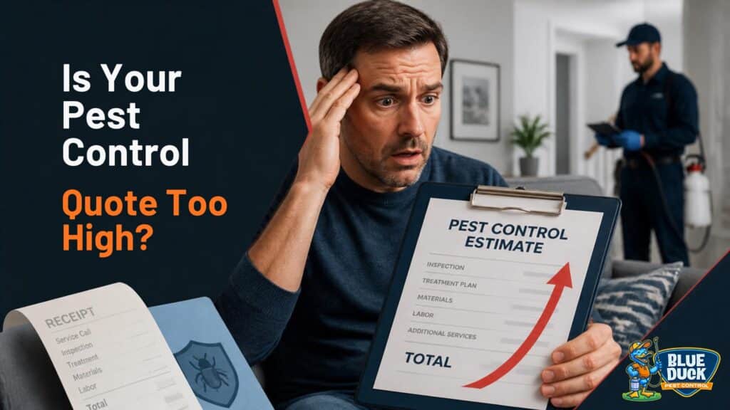 Pest control quote being reviewed by a Fishers, Indiana homeowner before hiring a pest control company or requesting a second opinion.
