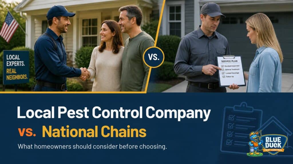 Local pest control company in Indianapolis compared with a national pest control provider to help homeowners choose the right service.