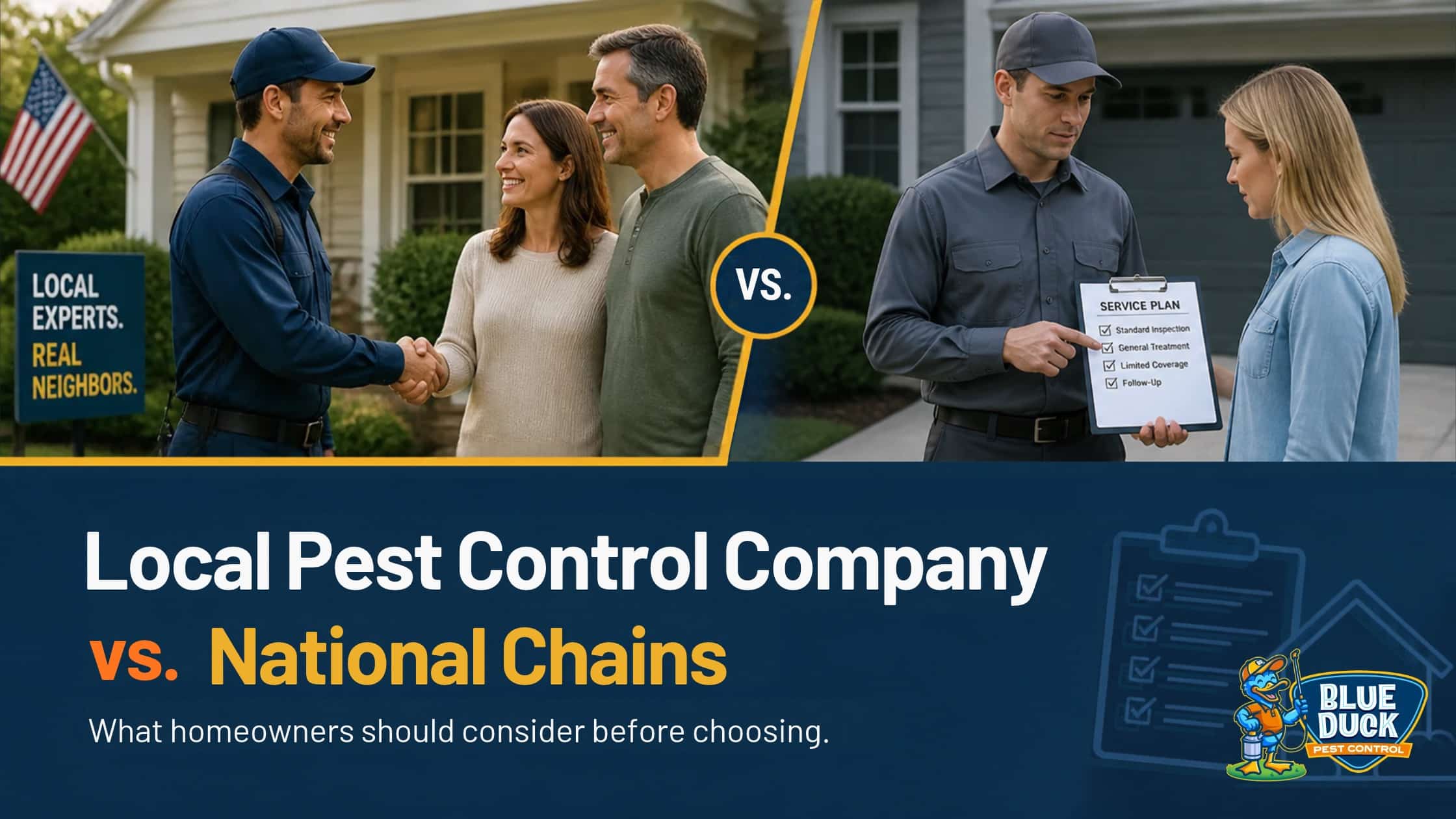 Local pest control company in Indianapolis compared with a national pest control provider to help homeowners choose the right service.